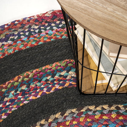 Abyss Braided Bohemian Coastal Round Jute Area Rug