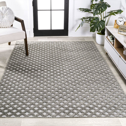 Rabat High-Low Pile Mini Diamond Trellis Area Rug