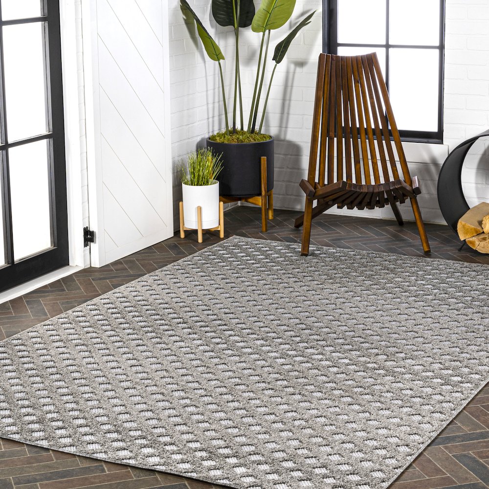 Rabat High-Low Pile Mini Diamond Trellis Area Rug