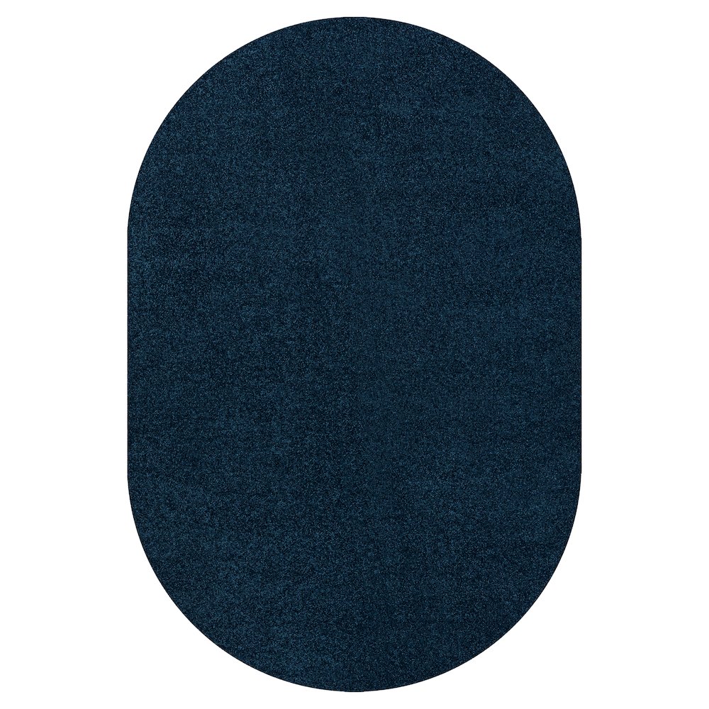Haze Solid Low Pile Area Rug Navy