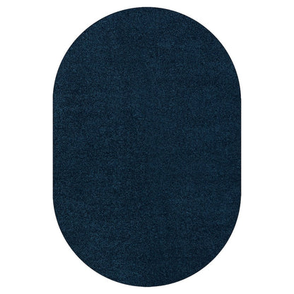 Haze Solid Low Pile Area Rug Navy