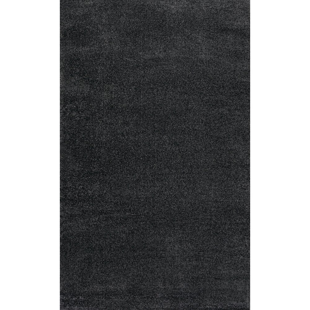 Haze Solid Low Pile Area Rug Black