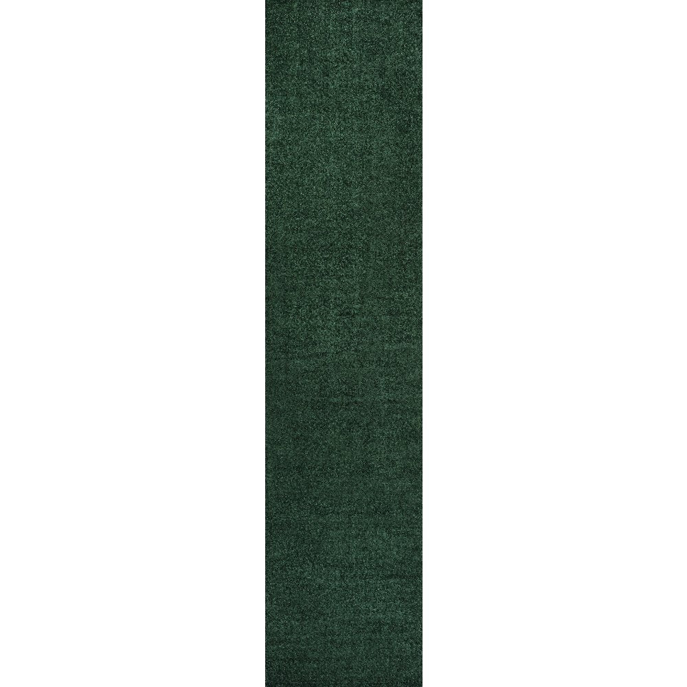 Haze Solid Low Pile Area Rug Emerald