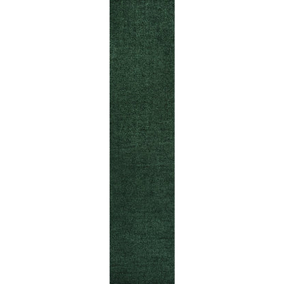 Haze Solid Low Pile Area Rug Emerald