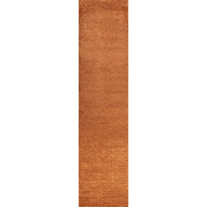 Haze Solid Low Pile Area Rug Orange