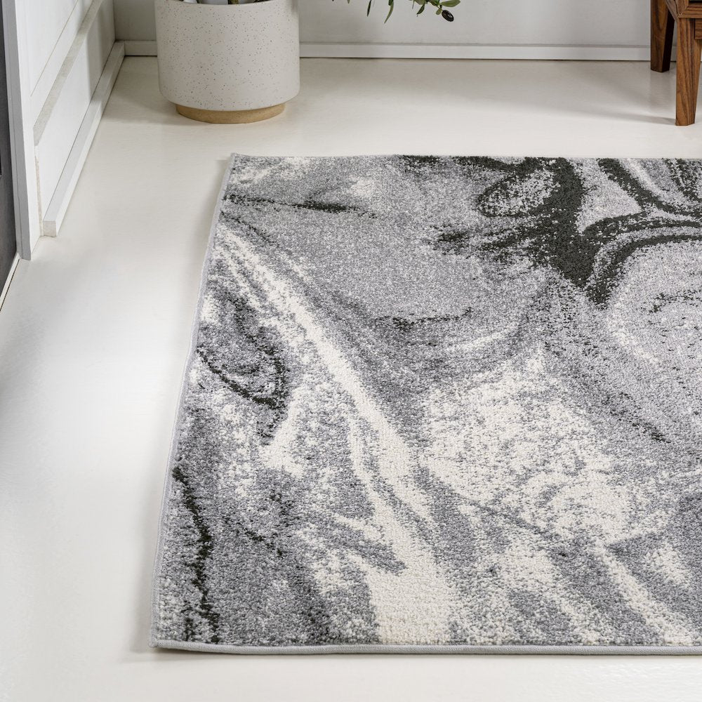 Viscon Abstract Marble Contemporary Area Rug