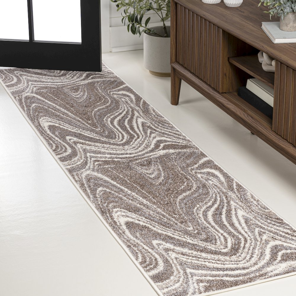 Eleni Contemporary Glam Abstract Marble Area Rug