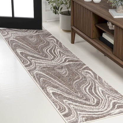 Eleni Contemporary Glam Abstract Marble Area Rug