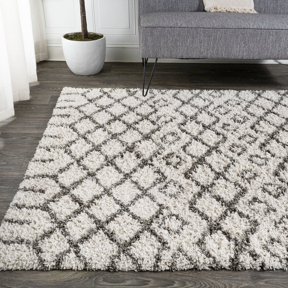 Algaida Moroccan Diamond Shag Area Rug