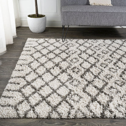Algaida Moroccan Diamond Shag Area Rug