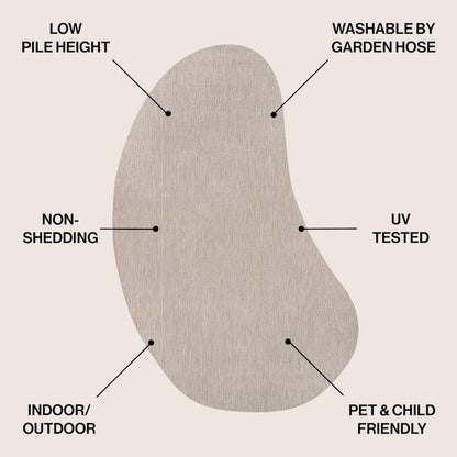 Evan Modern Rustic Organic CurveIndoor/Outdoor Shaped  Rug