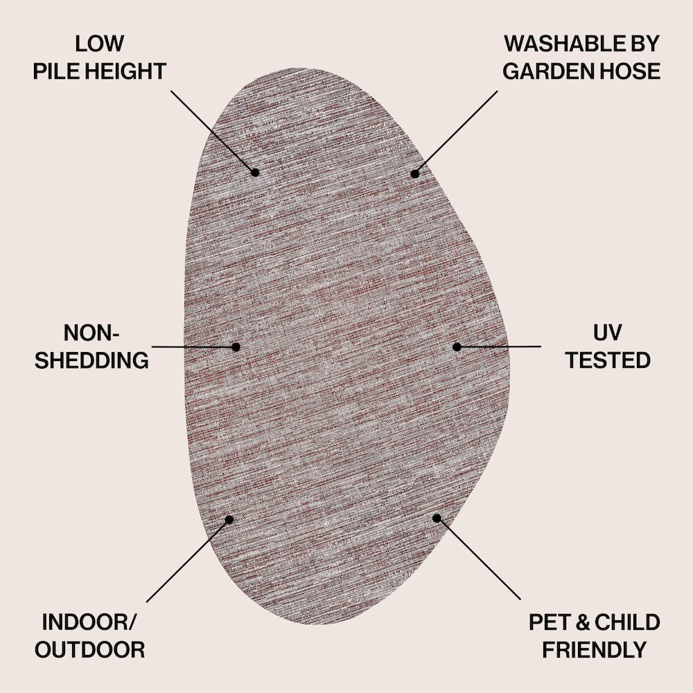Callan Modern Rustic Abstract Beige  Indoor/Outdoor Shaped  Rug