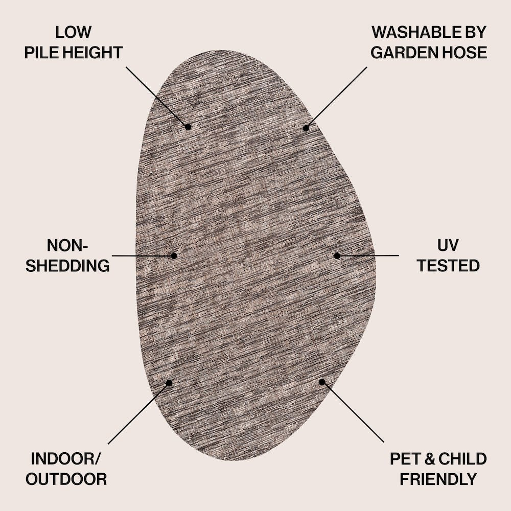 Callan Modern Rustic Abstract Natural   Indoor/Outdoor Shaped  Rug