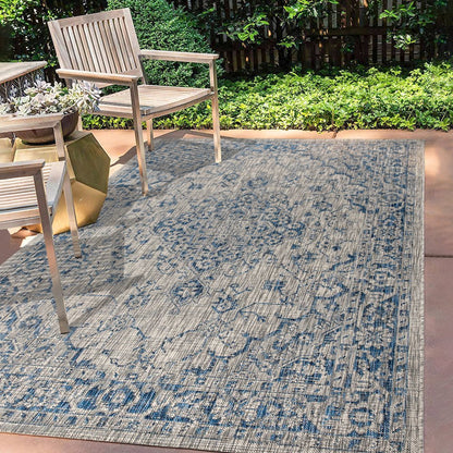 Rozetta Boho Medallion Textured Weave Indoor/Outdoor Area Rug