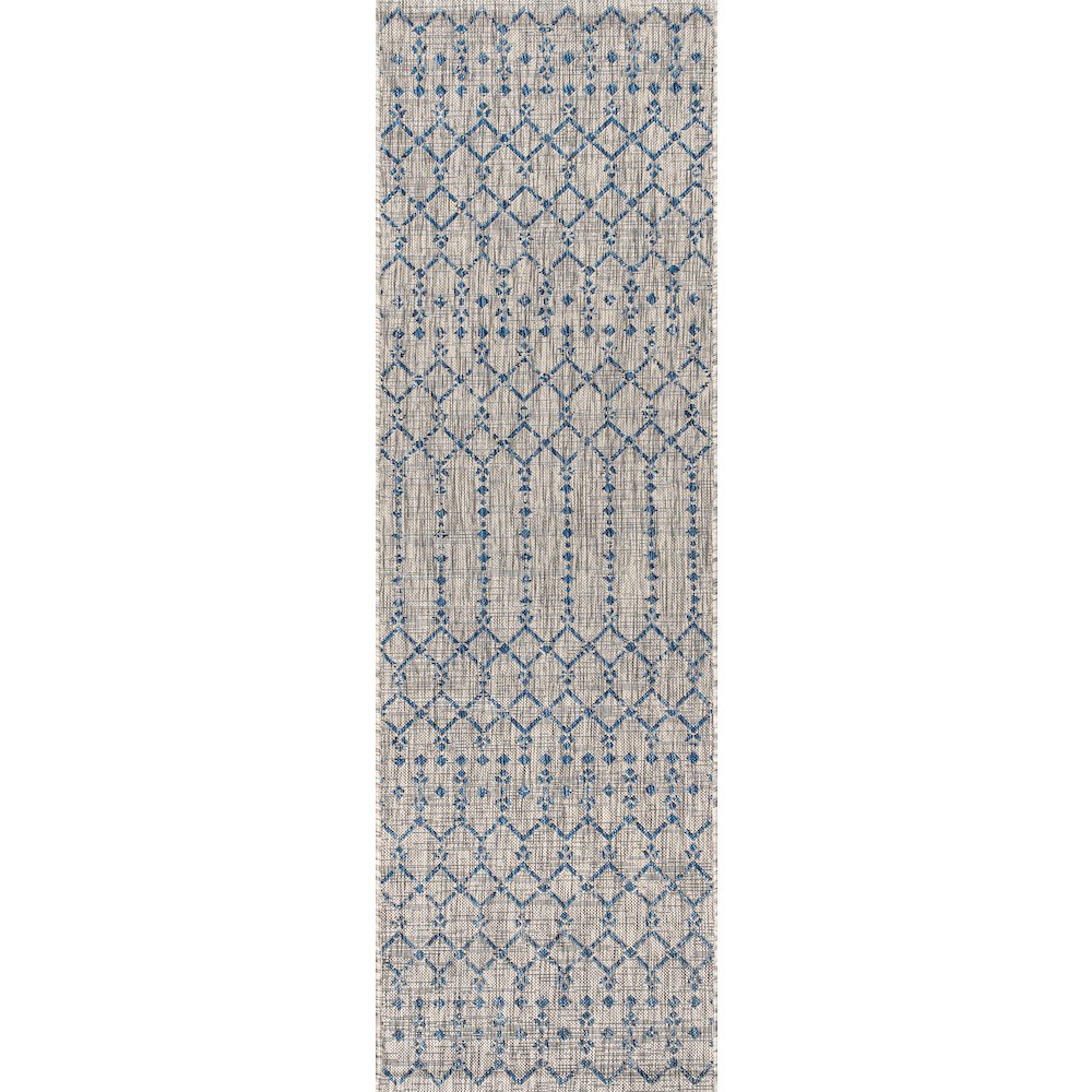 Ourika Moroccan Geometric Textured Weave Indoor/Outdoor Runner Rug