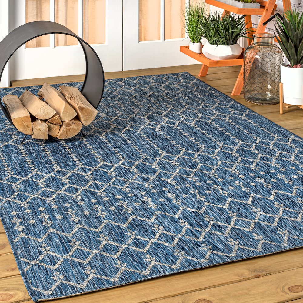 Ourika Moroccan Geometric Textured Weave Indoor/Outdoor Area Rug