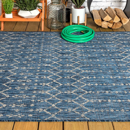 Ourika Moroccan Geometric Textured Weave Indoor/Outdoor Area Rug
