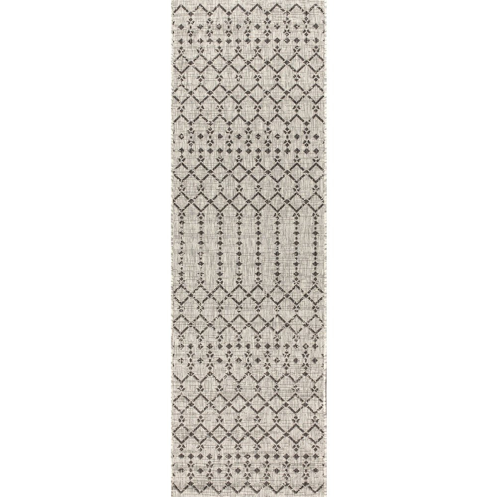 Ourika Moroccan Geometric Textured Weave Indoor/Outdoor Runner Rug