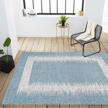 Scandi Minimalist Border Indoor/Outdoor Area Rug