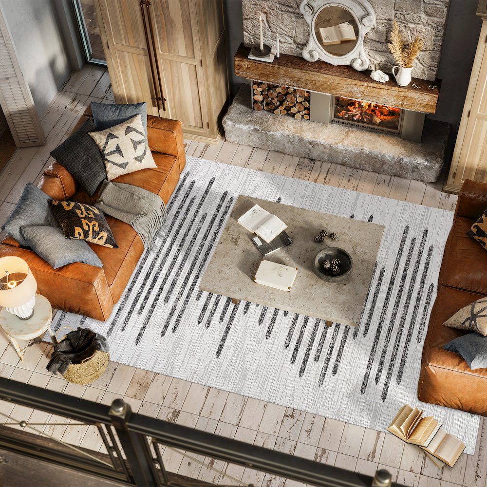 Zolak Berber Stripe Geometric Indoor/Outdoor Area Rug