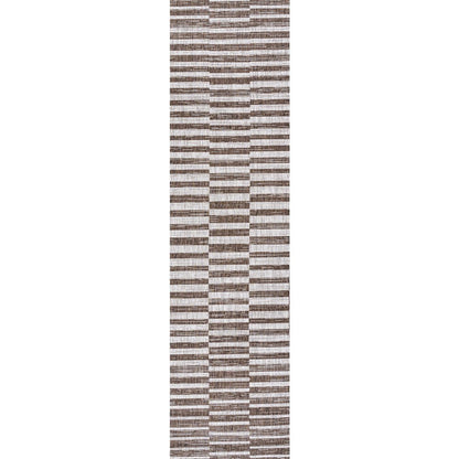 Sukie Modern Offset Stripe Indoor/Outdoor Area Rug