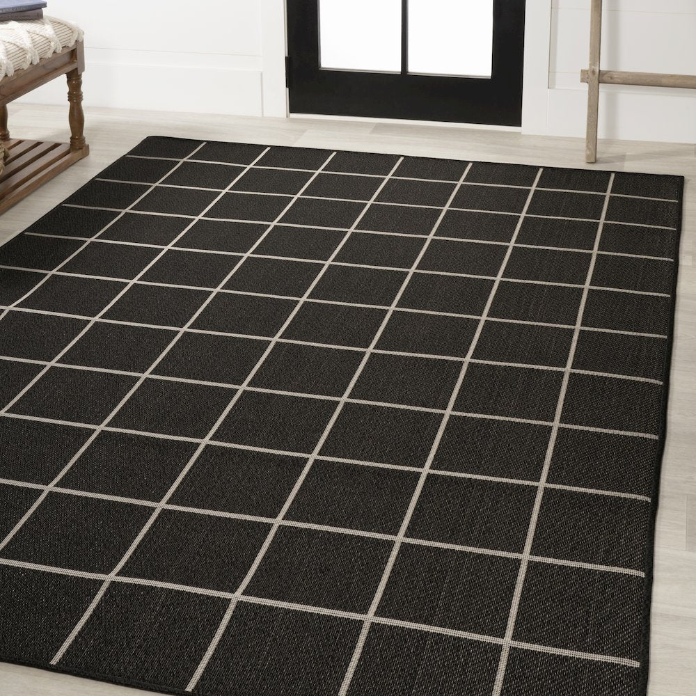Grid Modern Squares Indoor/Outdoor Area Rug