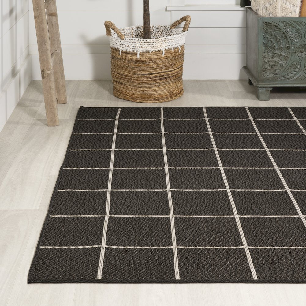 Grid Modern Squares Indoor/Outdoor Area Rug