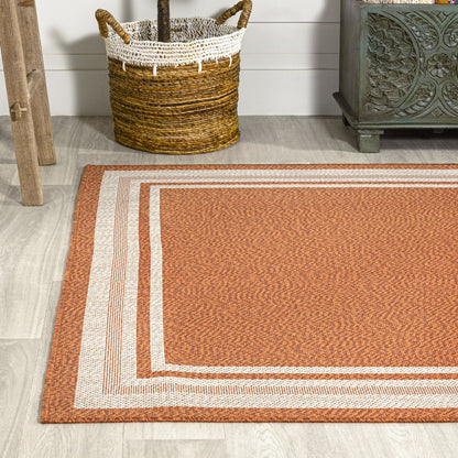 James Modern Border Stripe Indoor/Outdoor Area Rug