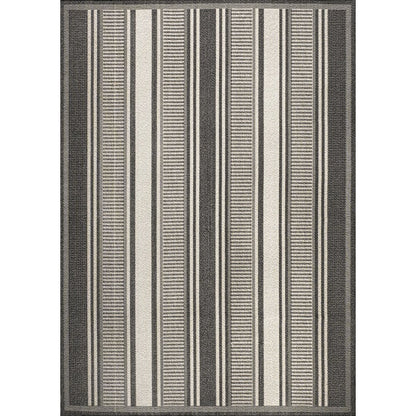 Haynes Modern Double Stripe Indoor/Outdoor Area Rug
