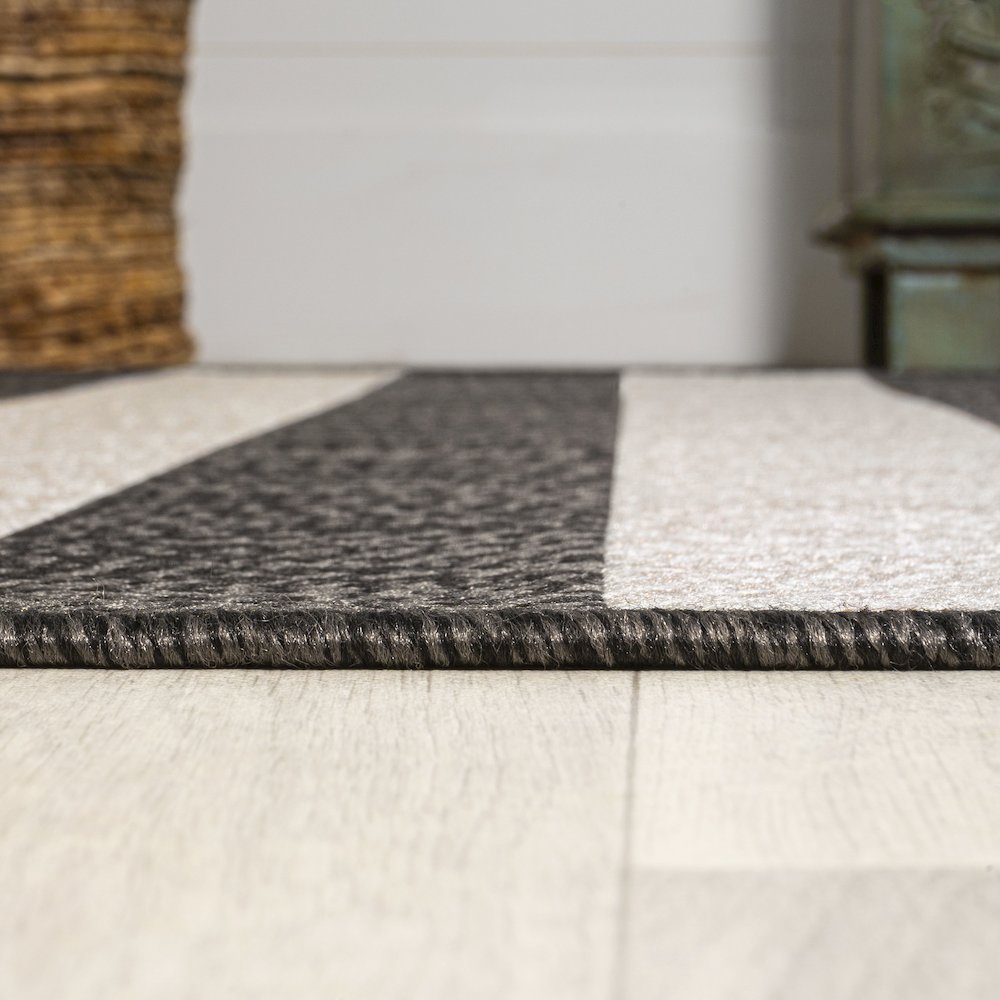 Negril Two Tone Wide Stripe Indoor/Outdoor Area Rug