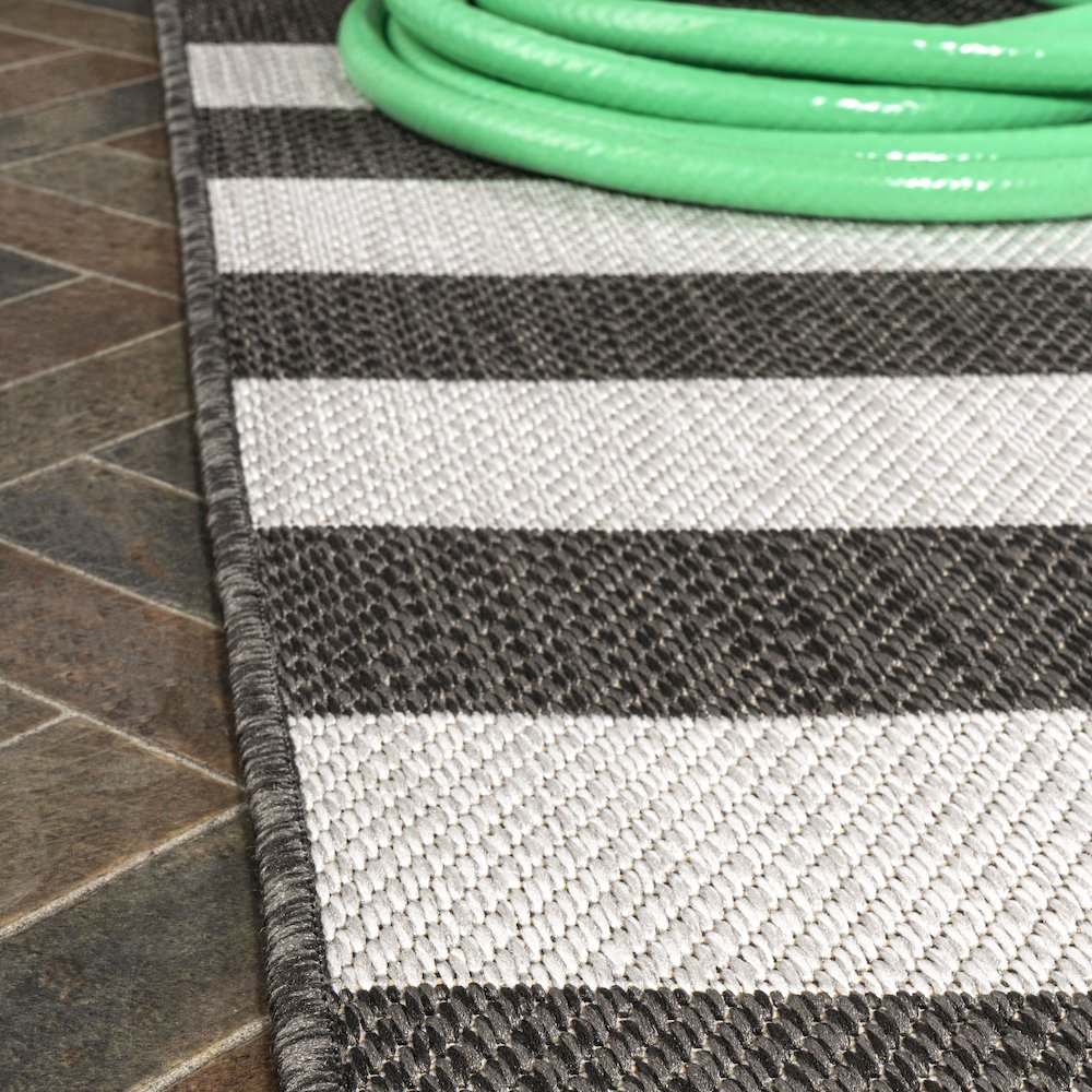 Negril Two Tone Wide Stripe Indoor/Outdoor Area Rug