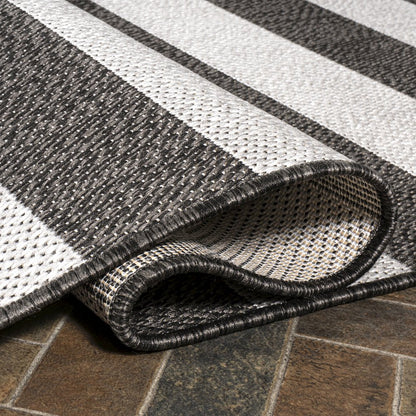 Negril Two Tone Wide Stripe Indoor/Outdoor Area Rug