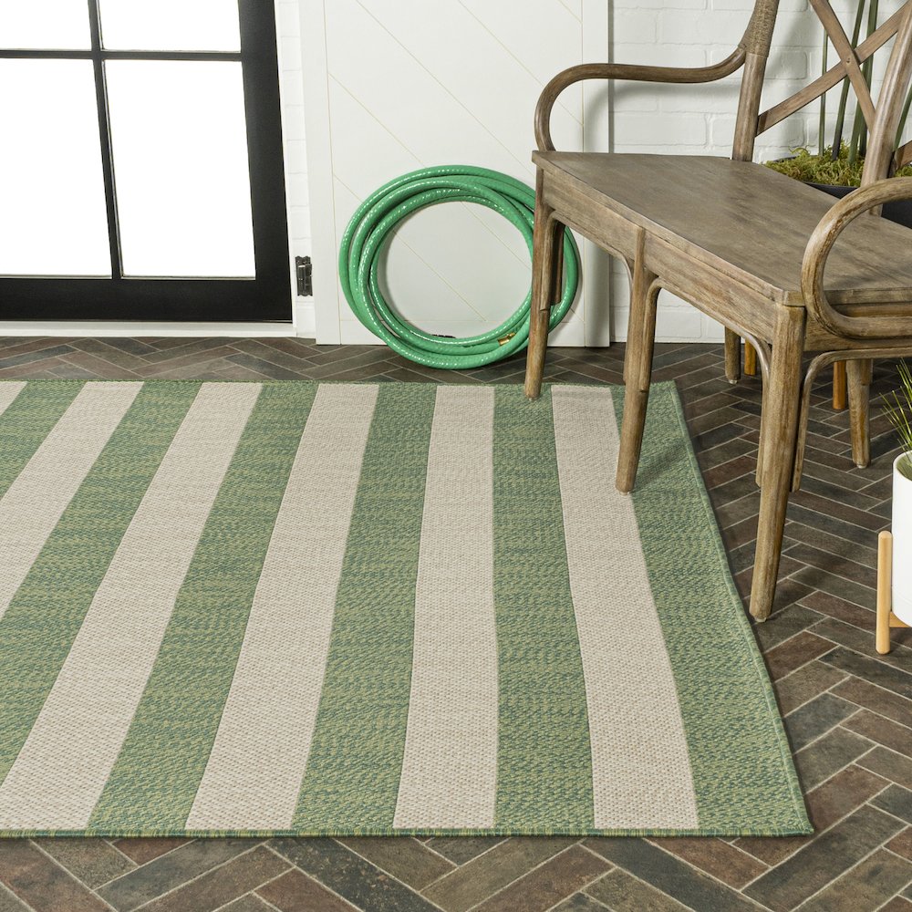 Negril Two Tone Wide Stripe Indoor/Outdoor Area Rug