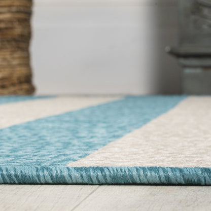 Negril Two Tone Wide Stripe Indoor/Outdoor Area Rug