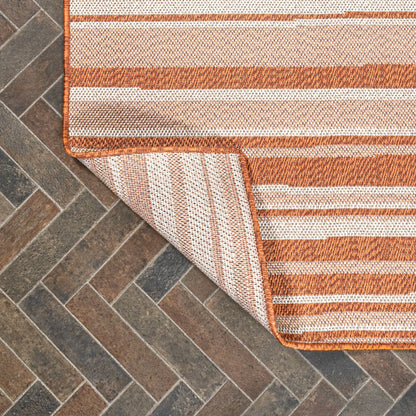 Castara Wavy Stripe Modern Indoor/Outdoor Area Rug
