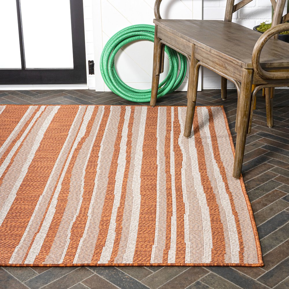 Castara Wavy Stripe Modern Indoor/Outdoor Area Rug