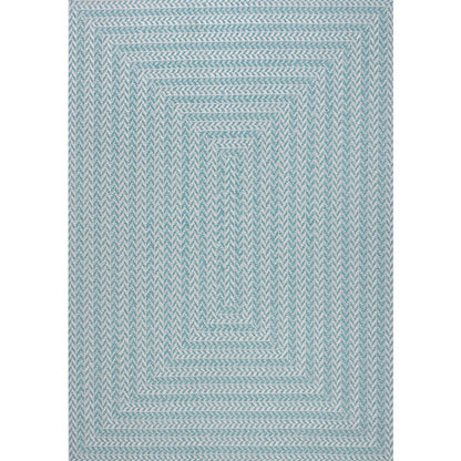 Chevron Modern Concentric Squares Indoor/Outdoor Area Rug