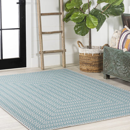 Chevron Modern Concentric Squares Indoor/Outdoor Area Rug