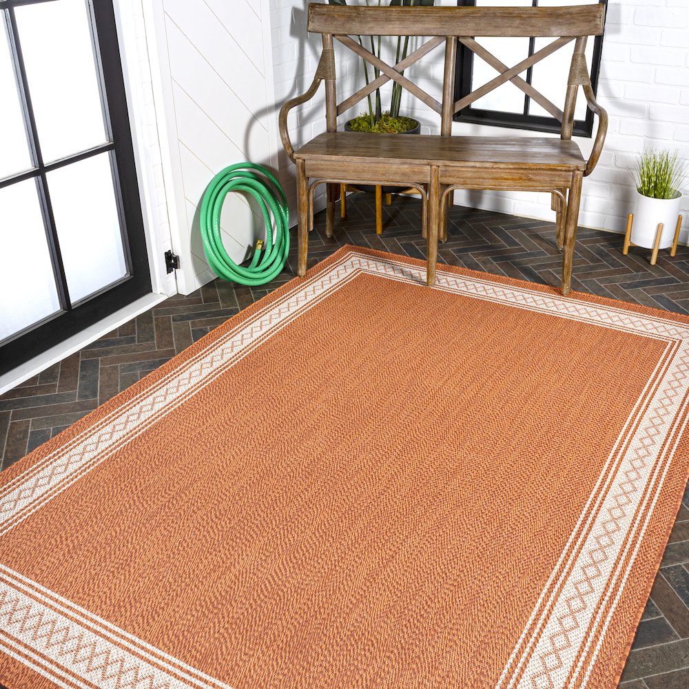Lucia Classic Diamond Border Indoor/Outdoor Area Rug