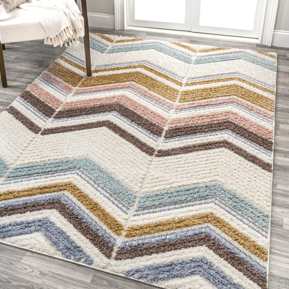Elin Chevron High-Low Area Rug