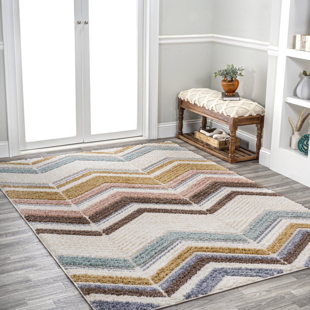 Elin Chevron High-Low Area Rug