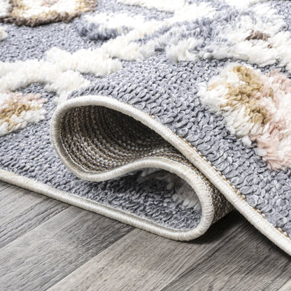 Aziza Persian Medallion High-Low Area Rug