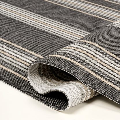 Nautical Mitre Stripe Reversible Machine-Washable Indoor/Outdoor Runner Rug