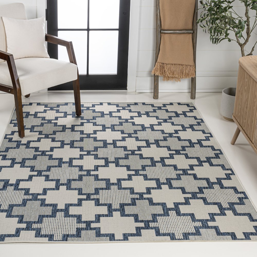 Cyrus Modern Geometric Tile Pattern Indoor/Outdoor Area Rug