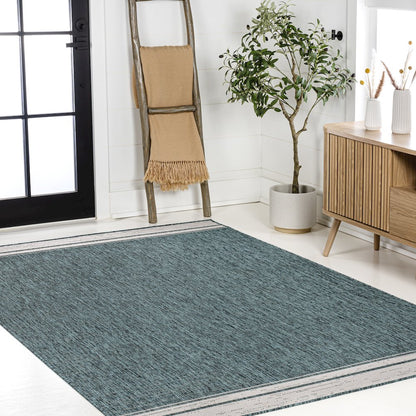 Alda Modern Minimalist Mingled Solid Indoor/Outdoor Area Rug