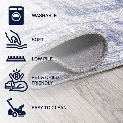 Alanya Ornate Medallion Machine-Washable Area Rug