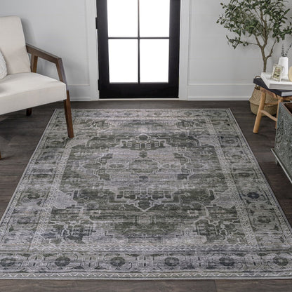 Alanya Ornate Medallion Machine-Washable Area Rug