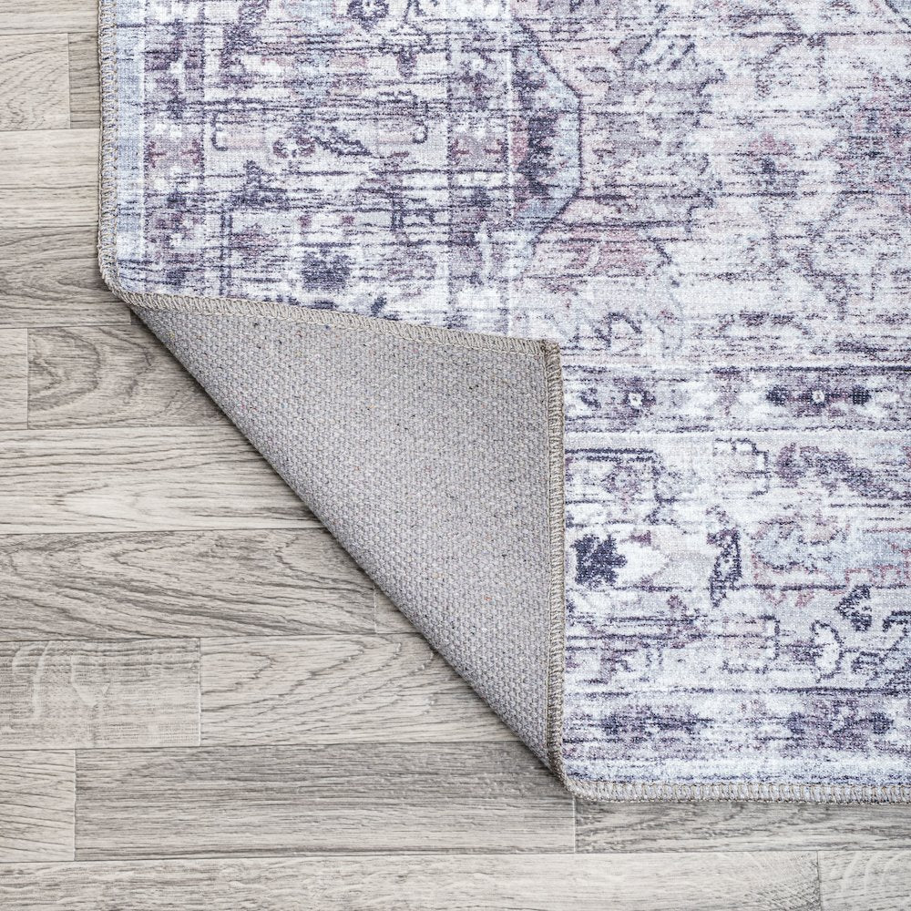 Didim Boho Gray Medallion Washable Indoor/Outdoor Area Rug