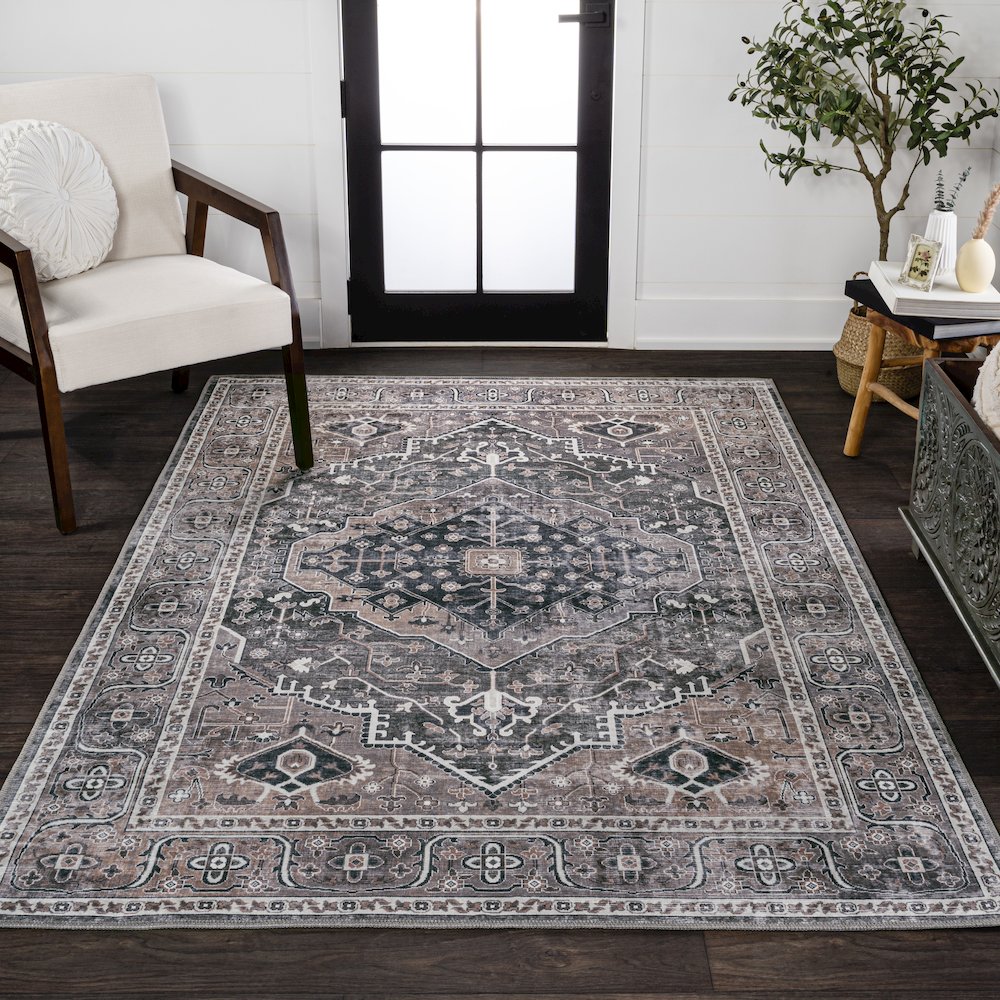 Alacati Ogee Medallion Machine-Washable Area Rug