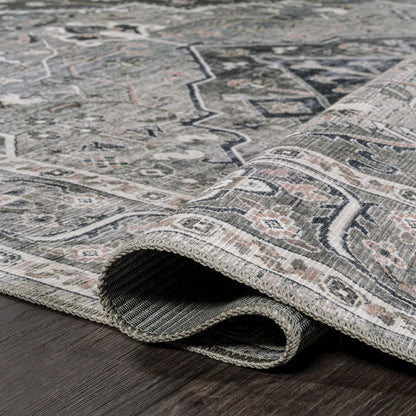 Alacati Ogee Medallion Machine-Washable Area Rug
